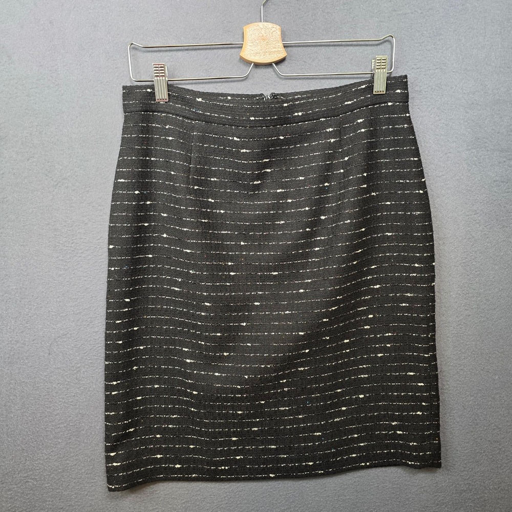 Nicole Miller for Mary Kay Womens Black Textured Tweed Pencil Skirt 10P
